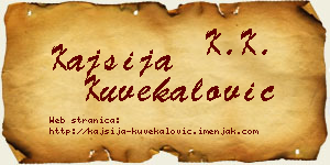Kajsija Kuvekalović vizit kartica